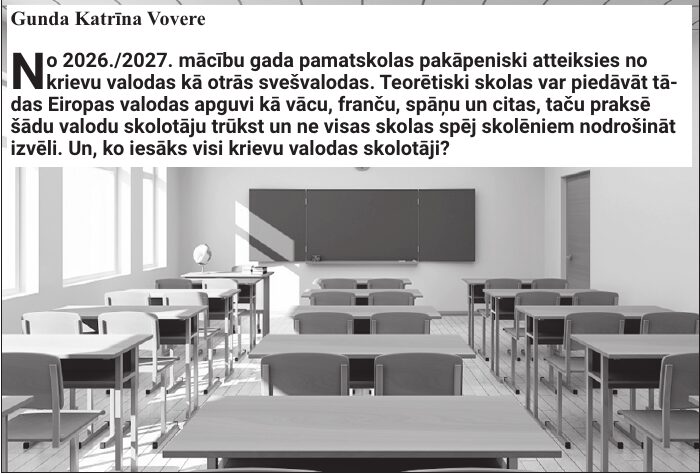 Par atteikšanos no krievu valodas apguves Latvijas skolās