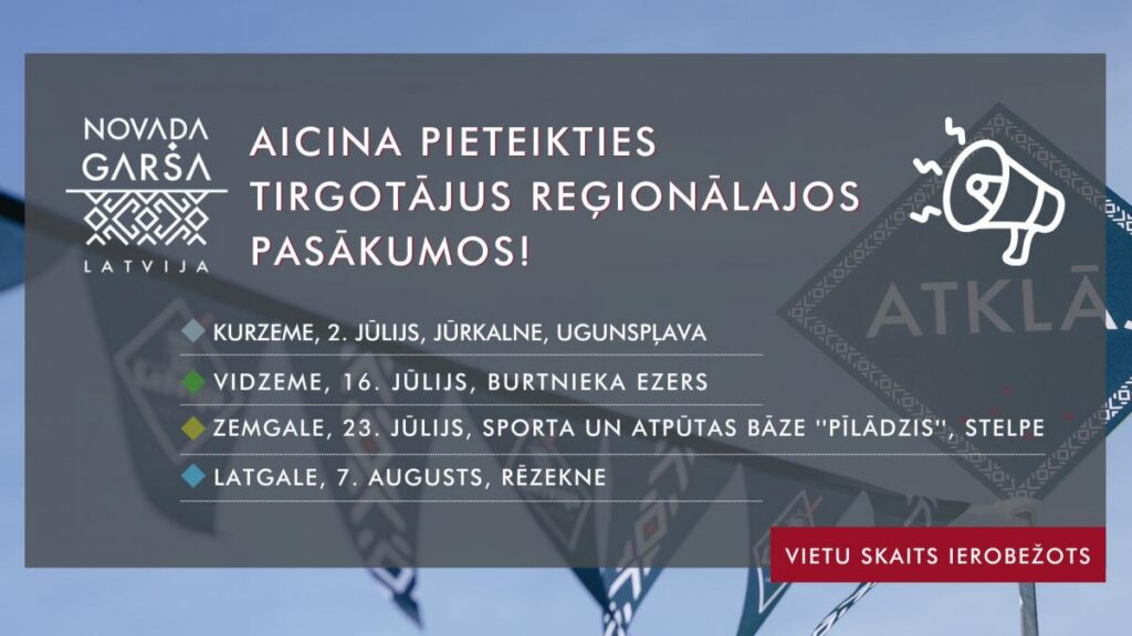 “Novada Garša” vietējos pārtikas ražotājus aicina uz tirdziņiem!