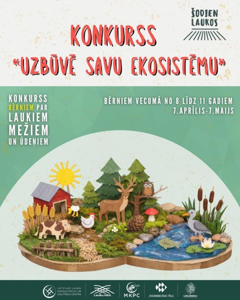 Skolēni aicināti piedalīties konkursā “Uzbūvē savu ekosistēmu”