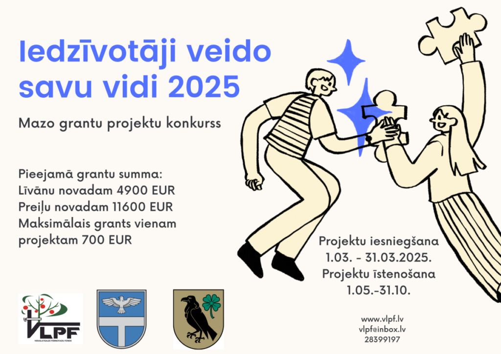 Piedalies mazo grantu projektu konkursā “Iedzīvotāji veido savu vidi – 2025”!