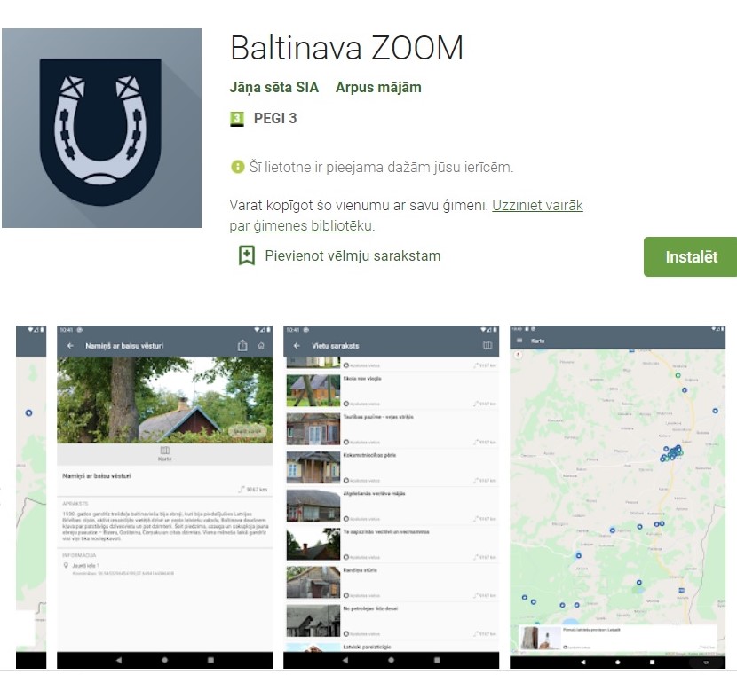Izveidota izzinoši interaktīva mobilā lietotne “Baltinava ZOOM”