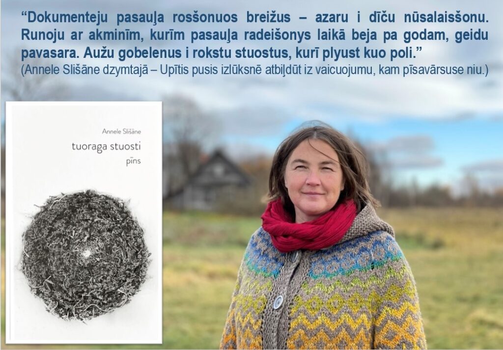 Annele Slišāne izdavuse stuostu i dzejis kruojumu “tuoraga stuosti. pīns”