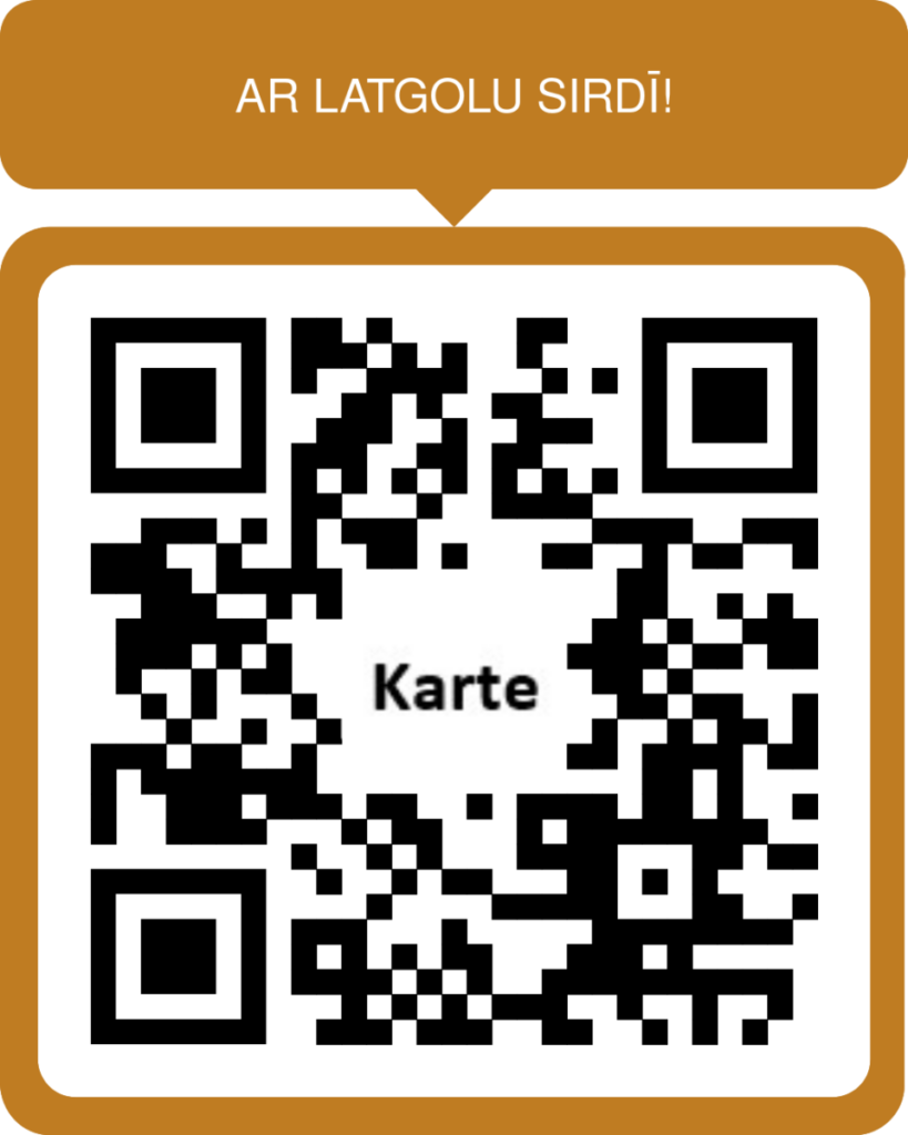 Karte “Ar Latgolu sirdī” daejama caur kvadratkodu